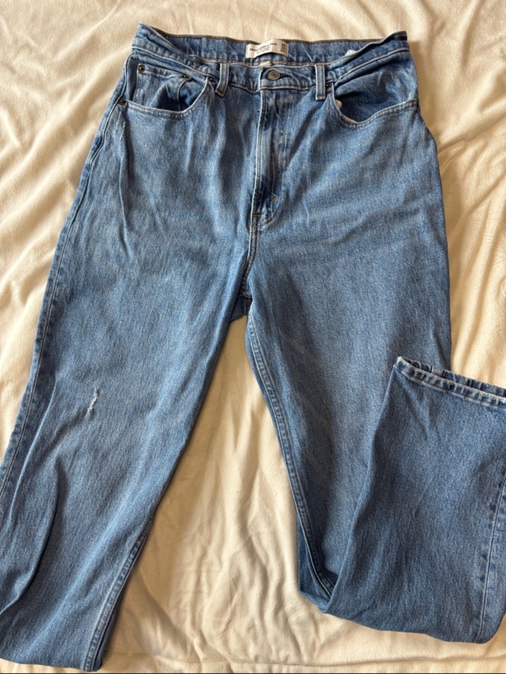 Abercrombie & Fitch Light Blue High-Rise Straight Jeans